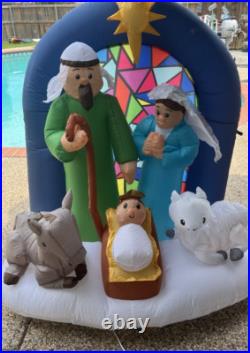 Home Accent Holiday 6ft LED Nativity Scene Inflatable EUC