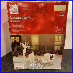 Home Accents 5 Foot Motion Reindeer With Sleigh Warm White Lights Indoor Outdoor