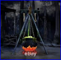 Home Accents 5ft Brewing Bubbling Cauldron LED Halloween Prop Decor 5' NEW