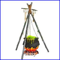 Home Accents 5ft Moonlight Magic LED Bubbling Cauldron w Fire 2023 IN HAND