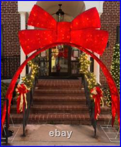 Home Accents 9.5 ft. Giant Twinkling LED Red Bow Archway Holiday Decoration NEW