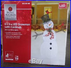 Home Accents Christmas Holiday Snowman Birds Top Hat 72in. 240 LED Lights