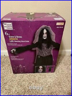Home Accents Halloween -6 Foot-ANIMATED, Voice HAUNTED GHOST BRIDE-LED Lights