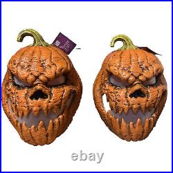 Home Accents Holiday 21 in. Halloween Grimacing Jack-O-Lantern (2-Pack) In Hand