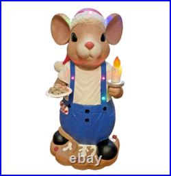 Home Accents Holiday 30 Christmas Mouse LED Lighted Yard Decor Cookies Candle