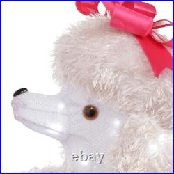 Home Accents Holiday 42 inch Christmas Cool White LED Poodle with Presents