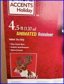 Home Accents Holiday 4.5ft Animated Reindeer Christmas Animatronic Decor