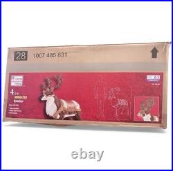 Home Accents Holiday 4.5ft Animated Reindeer Christmas Animatronic Decor