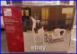 Home Accents Holiday 5ft Motion LED Reindeer w Sleigh In Box Tested Excellent