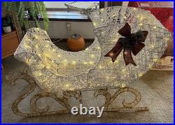 Home Accents Holiday 5ft Motion LED Reindeer w Sleigh In Box Tested Excellent