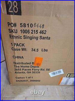 Home Accents Holiday 6 Ft Animatronic Ethnic Singing Santa Clause