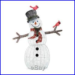 Home Accents Holiday 72 in. Christmas LED Acrylic Snowman with Two Birds