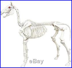 Home Accents Holiday 74 in. Halloween Standing Skeleton Horse Scary Fun New