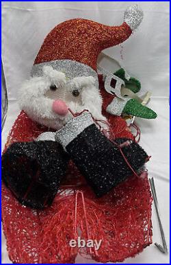 Home Accents Holiday HO HO HO Santa Figurine lighted in box RARE Working