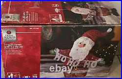 Home Accents Holiday HO HO HO Santa Figurine lighted in box RARE Working