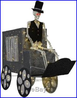 Home Accents Holiday Haunted Carriage Skeleton 200-Light 74 LED Halloween Decor