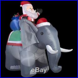 Home Accents Holiday Lighted Inflatable Santa on Elephant Scene