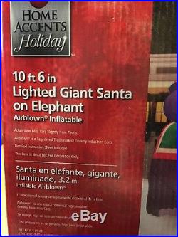 Home Accents Holiday Outdoor Decor Lighted Santa Elephant Christmas Inflatable