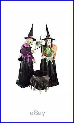 Home Accents WICKED CAULDRON WITCHES 6 FT ANIMATED HALLOWEEN PROP NIB