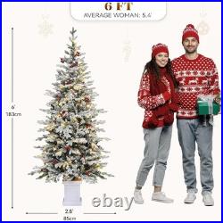 Home Christmas Tree with 6FT Pre-Decorated Red Berries