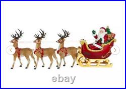Home Depot 9 ft Giant-Sized LED Santa’s Sleigh with Reindeer Holiday NEW