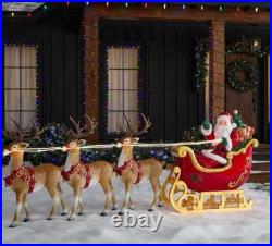 Home Depot 9 ft. Giant-Sized LED Santa’s Sleigh with Reindeer Holiday NEW 2025