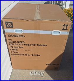 Home Depot 9 ft. Giant-Sized LED Santa’s Sleigh with Reindeer Holiday NEW 2025