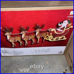 Home Depot 9 ft. Giant-Sized LED Santa’s Sleigh with Reindeer Holiday USED 2025
