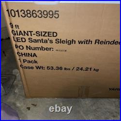 Home Depot 9 ft. Giant-Sized LED Santa's Sleigh with Reindeer Holiday USED 2025