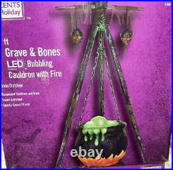 Home Depot Halloween 5ft Cauldron Witches LED Sound Activated Spooky Sounds