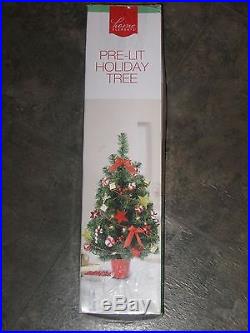 Home Elements Pre-Lit Holiday Christmas Tree 24 NEW IN BOX