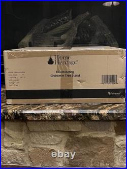 Home Heritage 1-1.75 Artificial Christmas Tree Base Rotating Metal Stand, Red