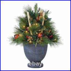Home Heritage 32 Inch Christmas LED Pre-Lit Potted Shrub for Indoor or Outdoor
