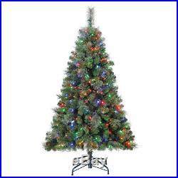 Home Heritage 5' Artificial Cascade Cashmere Christmas Tree with Changing Lights