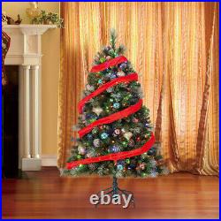 Home Heritage 5ft Colorful LED Pre-Lit Christmas Tree with Pine Cones & Glitter