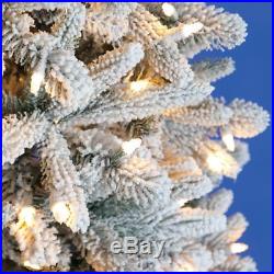 Home Heritage 7 Foot Frosted Alpine Quick Set Flocked Christmas Tree with Lights