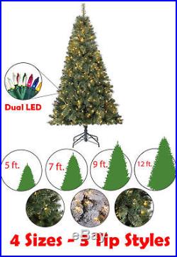 Home Heritage 7 to12 foot Cascade Quick Set Christmas Tree and Changing Lights