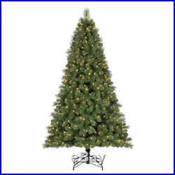 Home Heritage 9′ Artificial Cascade Pine Christmas Tree w Color Changing Lights