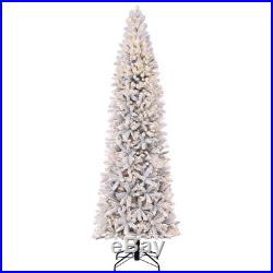 Home Heritage 9 Foot Frosted Alpine Quick Set Artificial Pre Lit Christmas Tree
