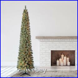 Home Heritage 9 Foot Pre-Lit Artificial Stanley Pencil Tree with Stand (Open Box)