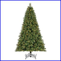 Home Heritage 9 Ft Artificial Cascade Pine Christmas Tree Prelit Changing Lights