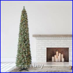 Home Heritage 9 Ft Pre-Lit Stanley Pencil Christmas Tree with Stand (Open Box)