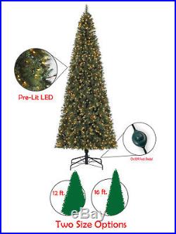 Home Heritage Albany 12' 16' Foot Pre-Lit LED Christmas Tree with Stand