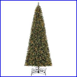 Home Heritage Albany 12′ LED Artificial Christmas Tree with Pine Cones & Stand
