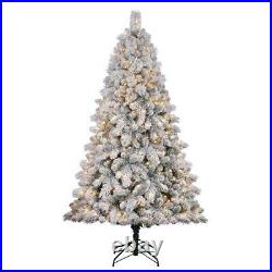 Home Heritage Cascade 7′ Pine White Artificial Prelit Christmas Tree (Used)