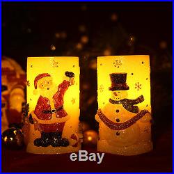 Home Impressions Santa Snowman Tree Pattern LED Candle Light 3x6 Christmas Gift