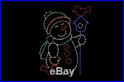 Home Tweet Home Snowman LED light display metal wireframe winter outdoor decor