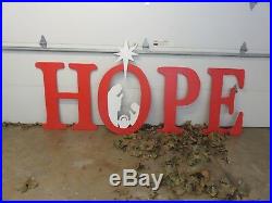 Hope Sign with Nativity Scene Large Wood Outdoor Decoration, Hope Sign