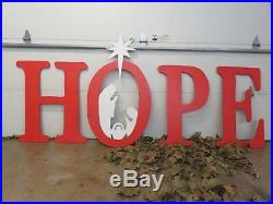 Hope Sign with Nativity Scene Large Wood Outdoor Decoration, Hope Sign