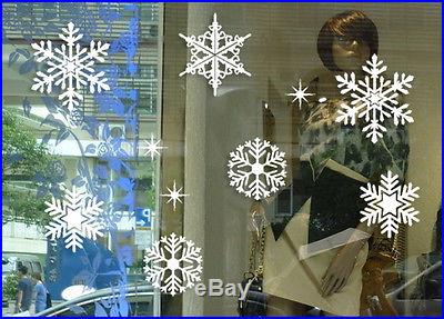 Hot 32 Snowflake Window Stickers Reusable Christmas Decorations Static Cling